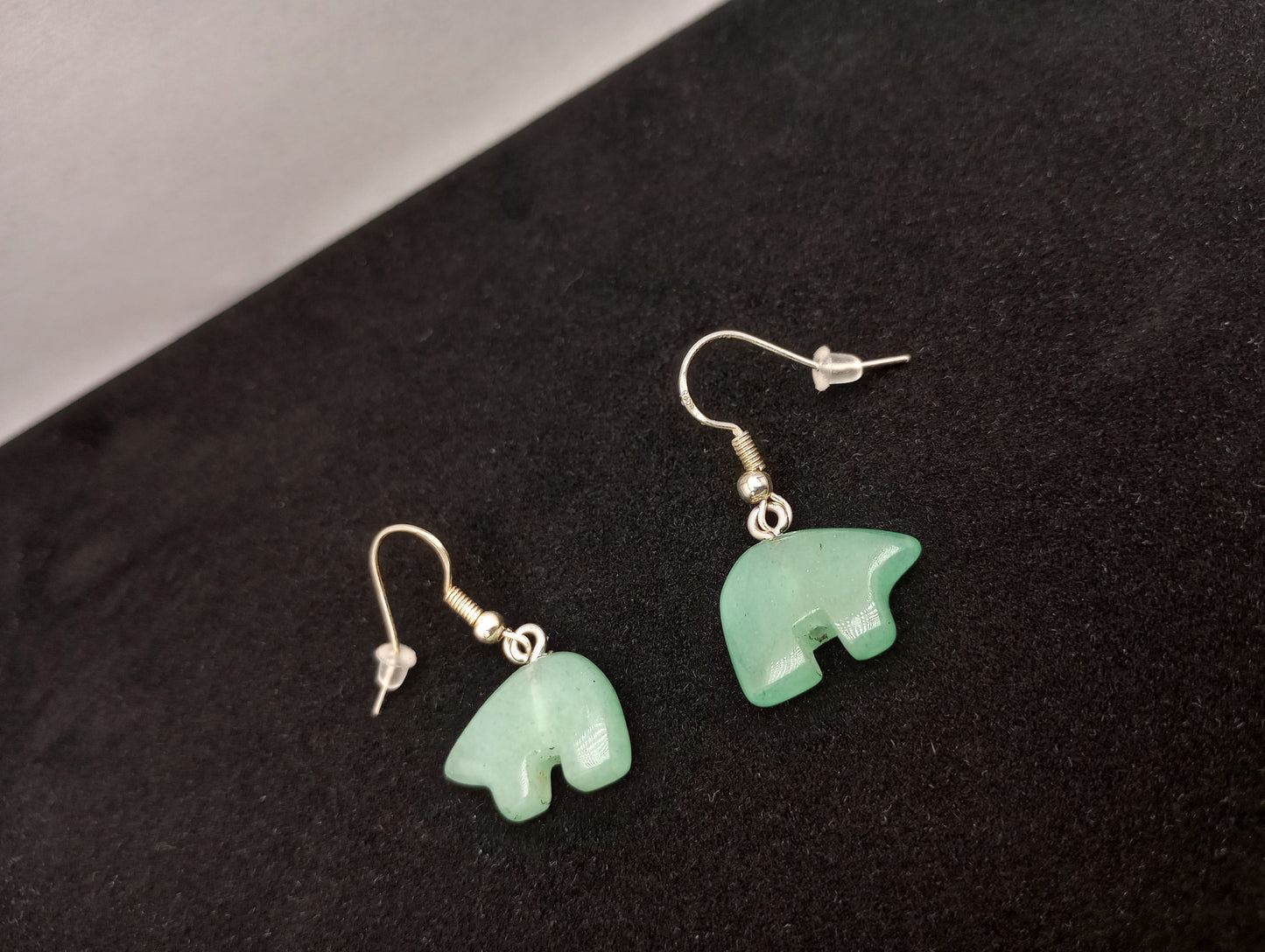 Green Aventurine and Sterling Silver Earrings