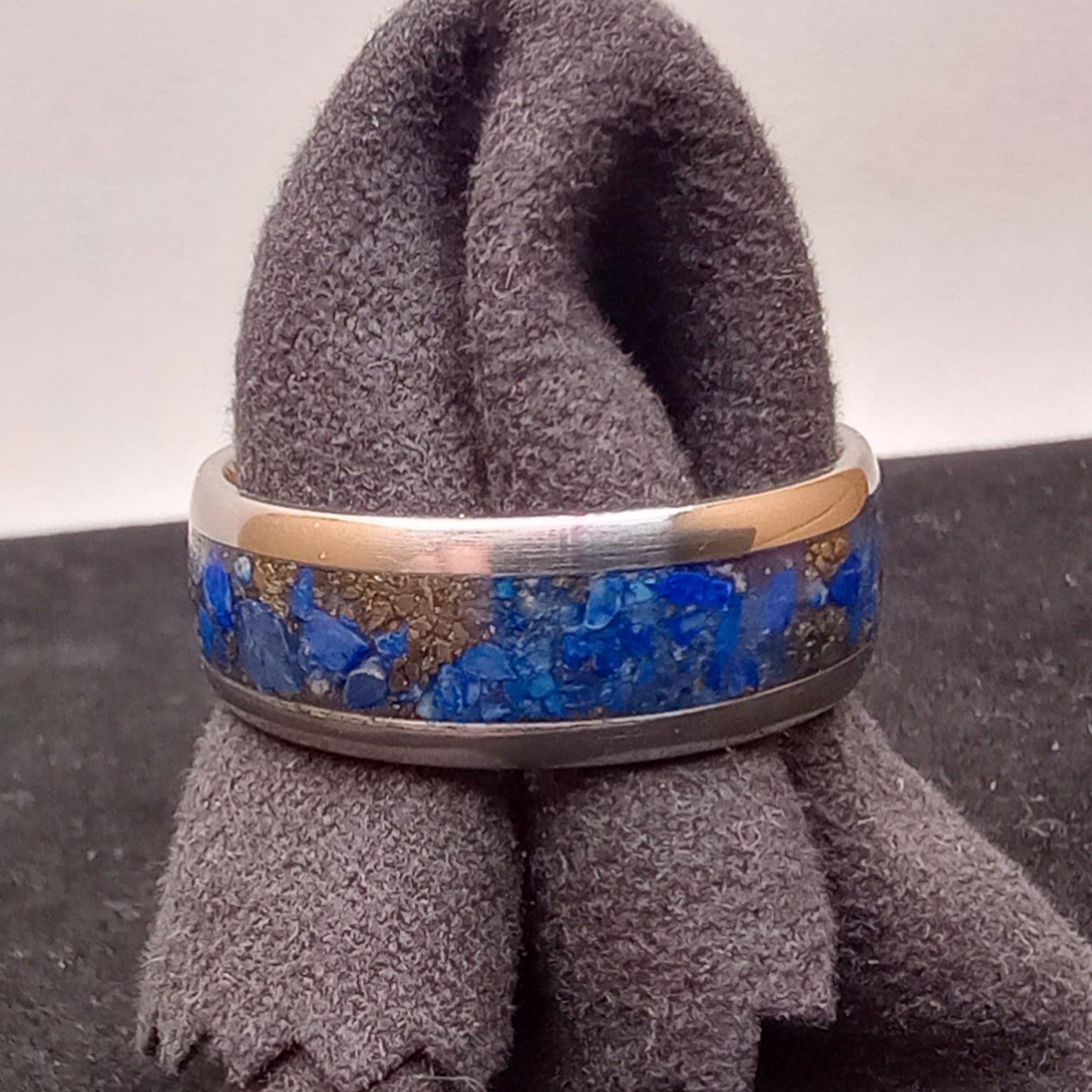 Lapis Lazuli and Pyrite Stainless Steel Rings